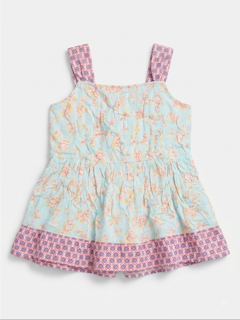 Matilda Jane Light Blue & Pink Floral Tank Top size 8